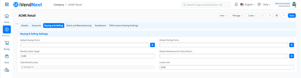 Company - Buying and Selling