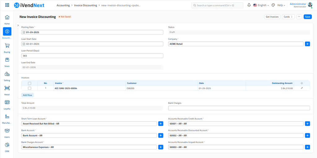 New Invoice Discounting - Filled In