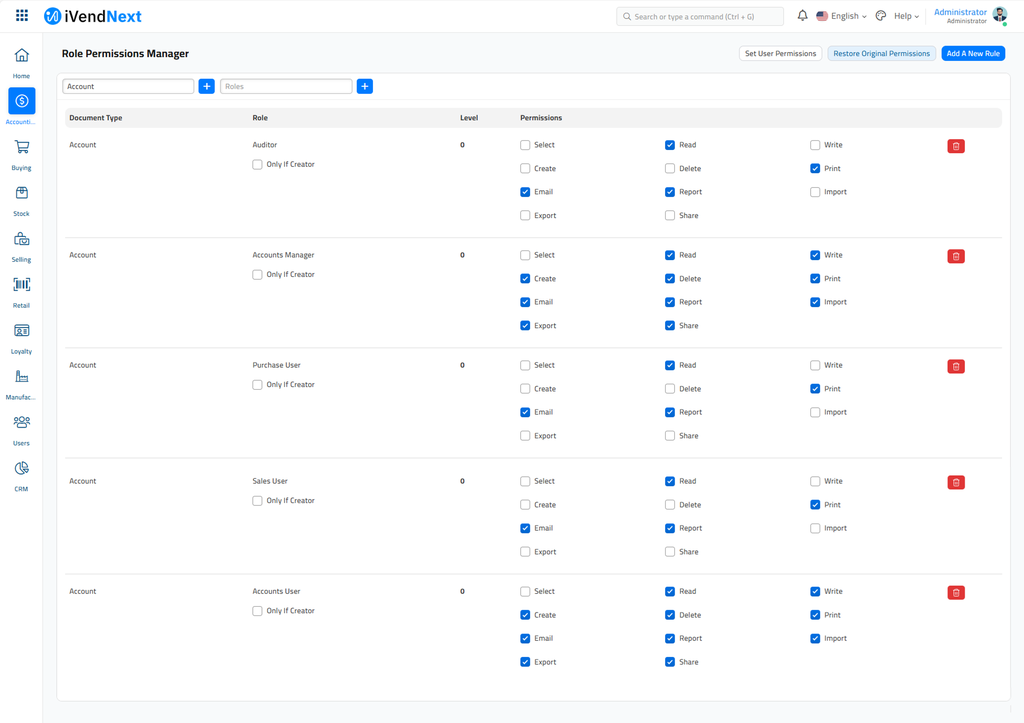Role Permissions Manager