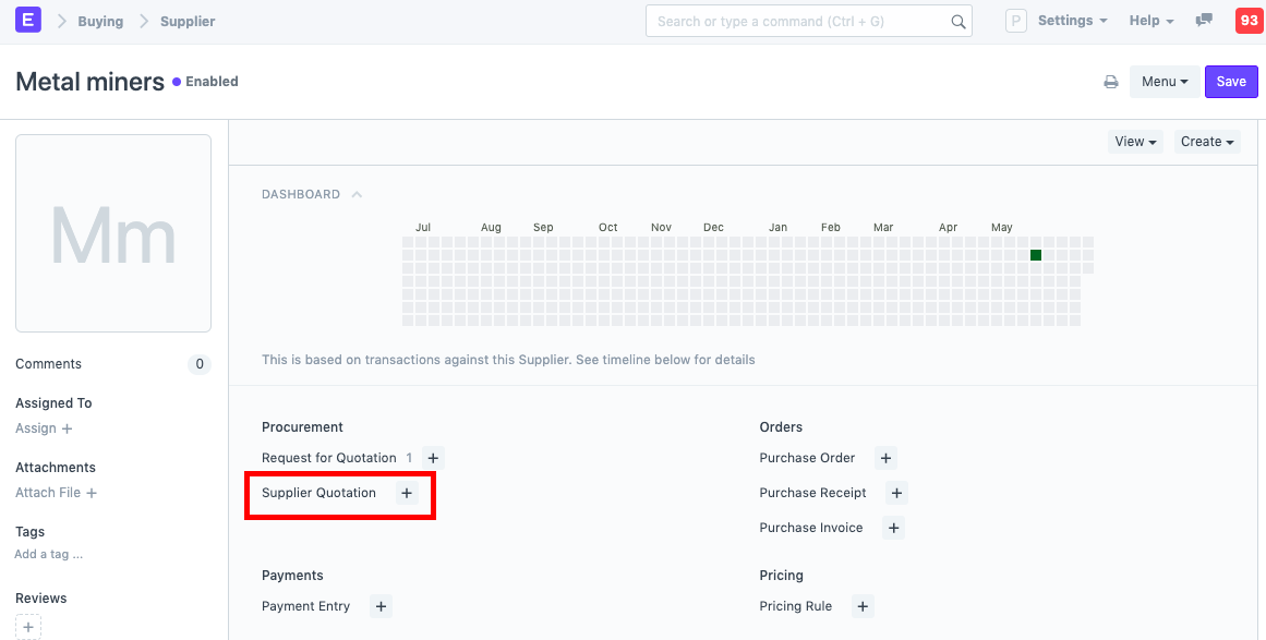 Supplier Quotation from Supplier